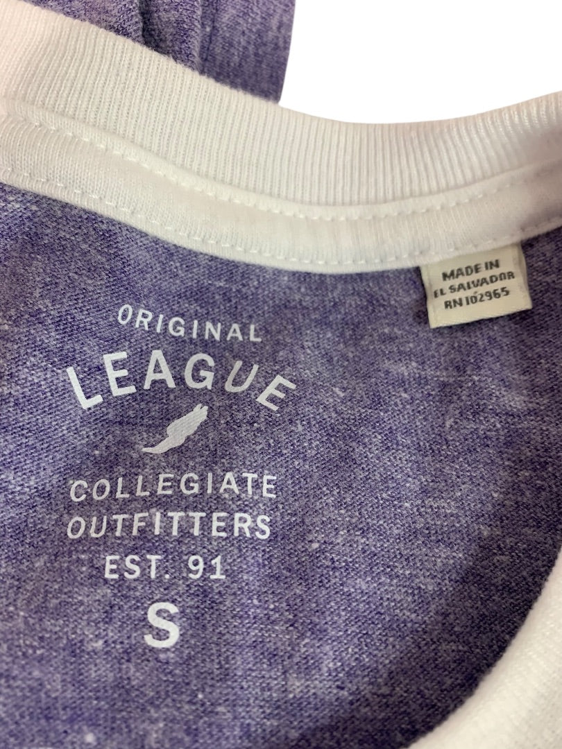 Small Original League Collegiate Outfitters NYU Womens Retro Tshirt Purple