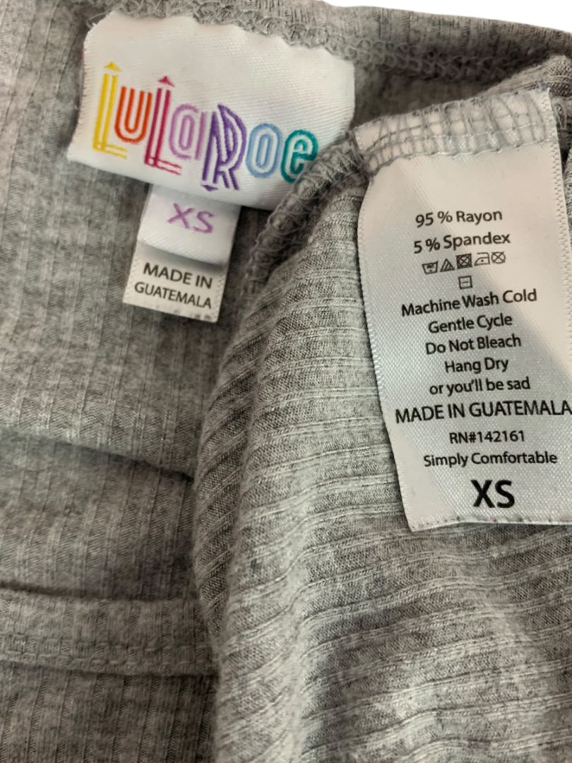 Size XS LulaRoe Gray Tunic Tshirt Ribbed Hi Lo Hem