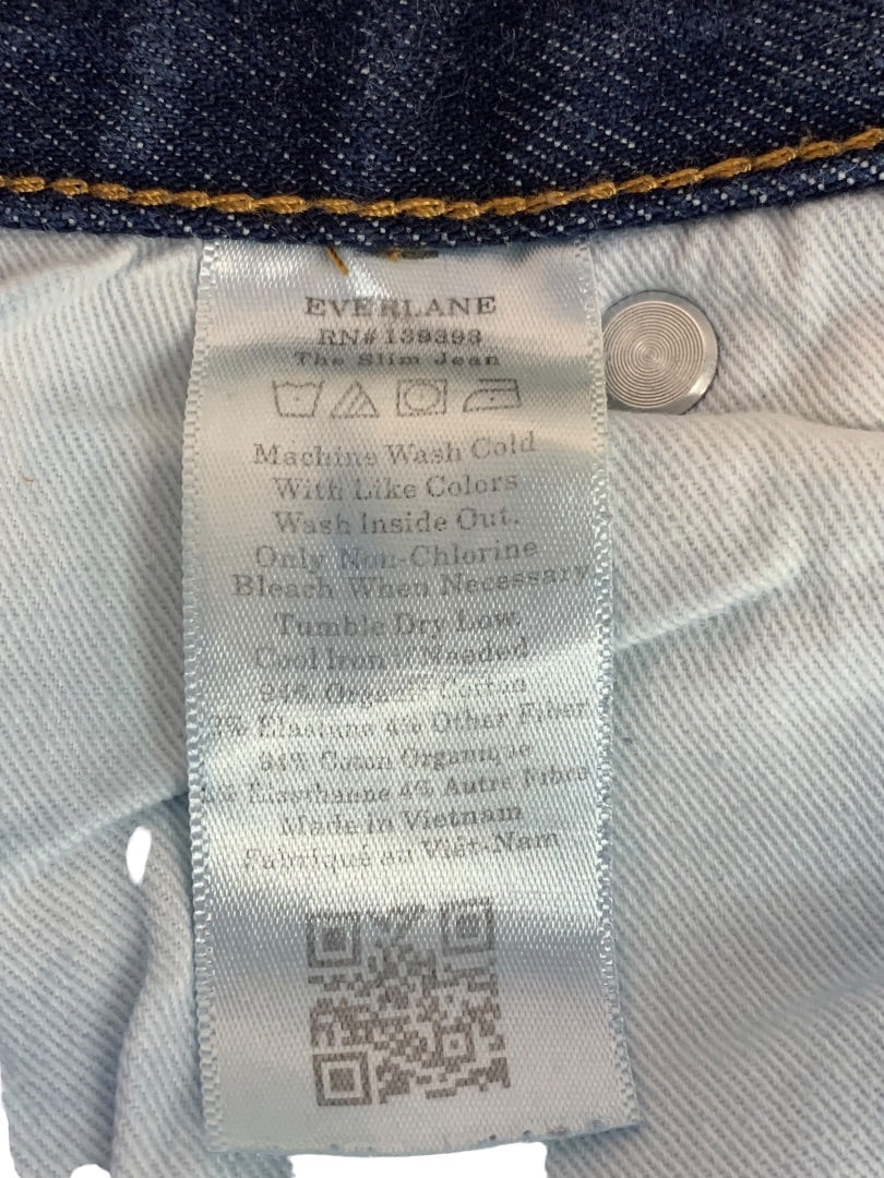 35 x 34 Everlane Uniform Mens Jeans The Slim Jean Dark Wash Blue Denim
