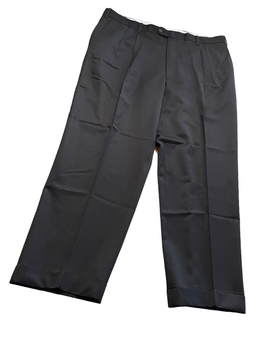 Size 40R JB Britches Nordsrom Mens Black Cuffed Pleated Winston Dress Pants Worsted Wool