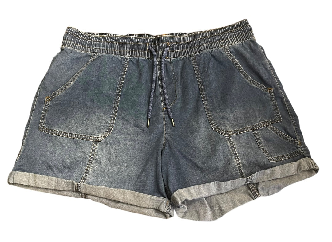 Large One 5 One Womens Pull On Jean Shorts Elastic Drawstring Pockets
