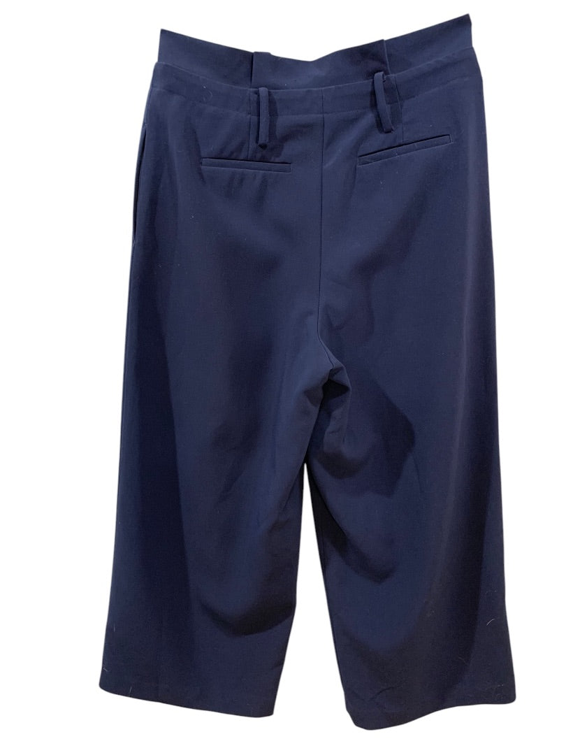 Size 6P Boden Petite Womens Navy Blue Wide Leg Crop Pants