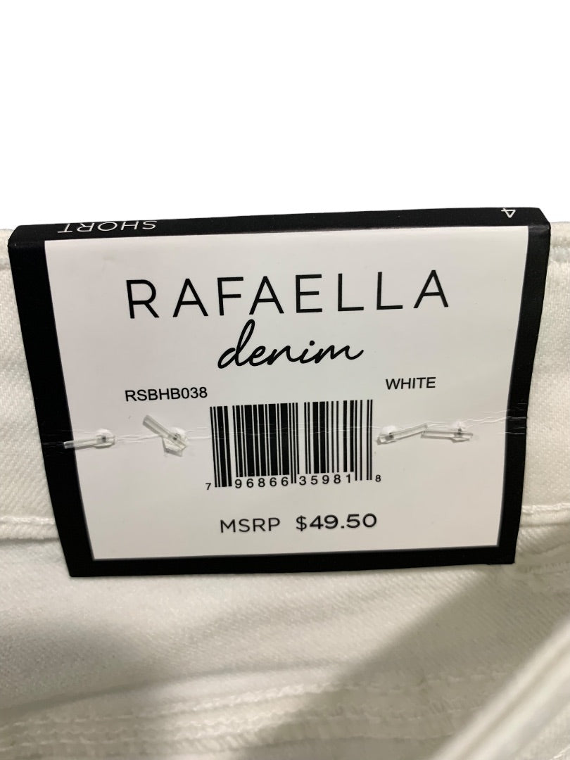 Size 4 Rafaella Womens New White Denim Jean Shorts High Rise