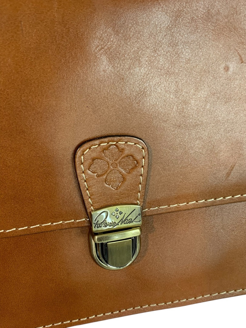 Patricia Nash Leather Crossbody Bag Brown Flap Organizer Vintage Style Purse