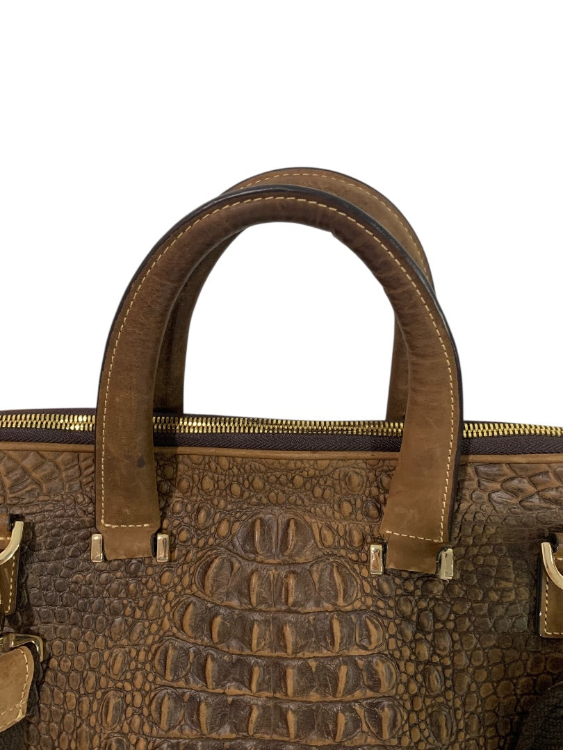 Quintessential Crocodile Style Genuine Leather Bag Briefcase Brown