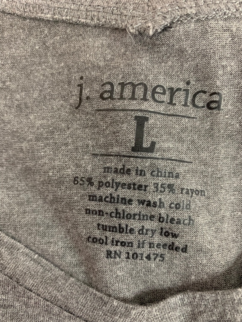 Large J. America Womens Jack Daniels Gray Tshirt V-Neck