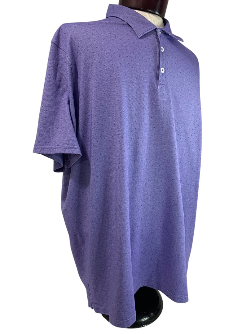 XXL Zachary Prell Mens Golf Polo Shirt Micro Print Purple Short Sleeve