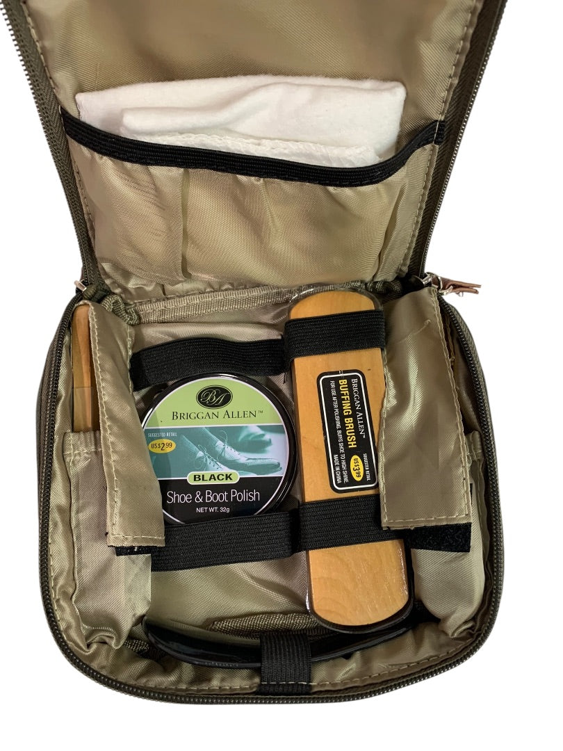 Briggan Allen Shoe Polish Shine Travel Kit Zip Around