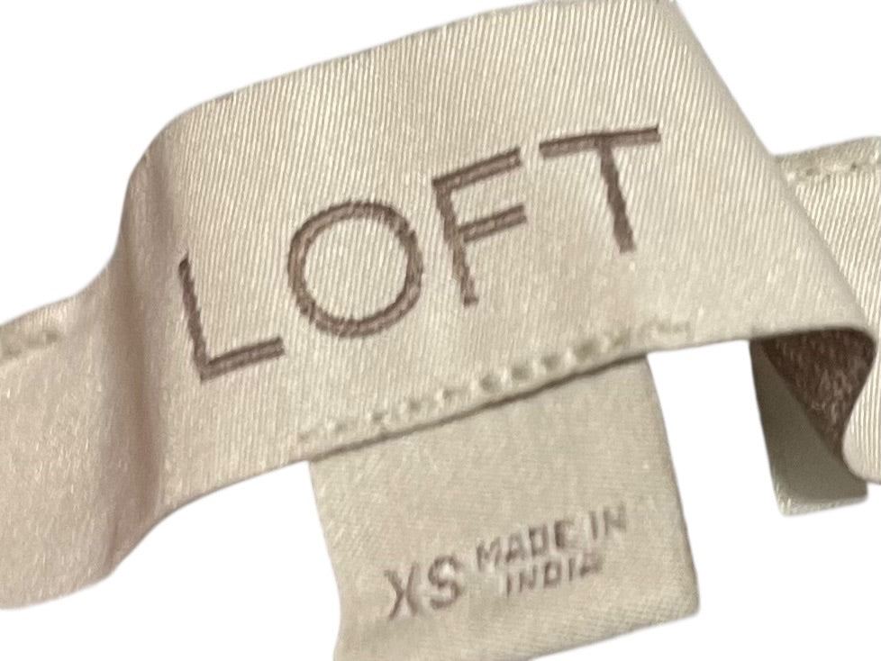 XS Loft Womens Ruffle Floral Linen Blend Womens Shirt Off Shoulder