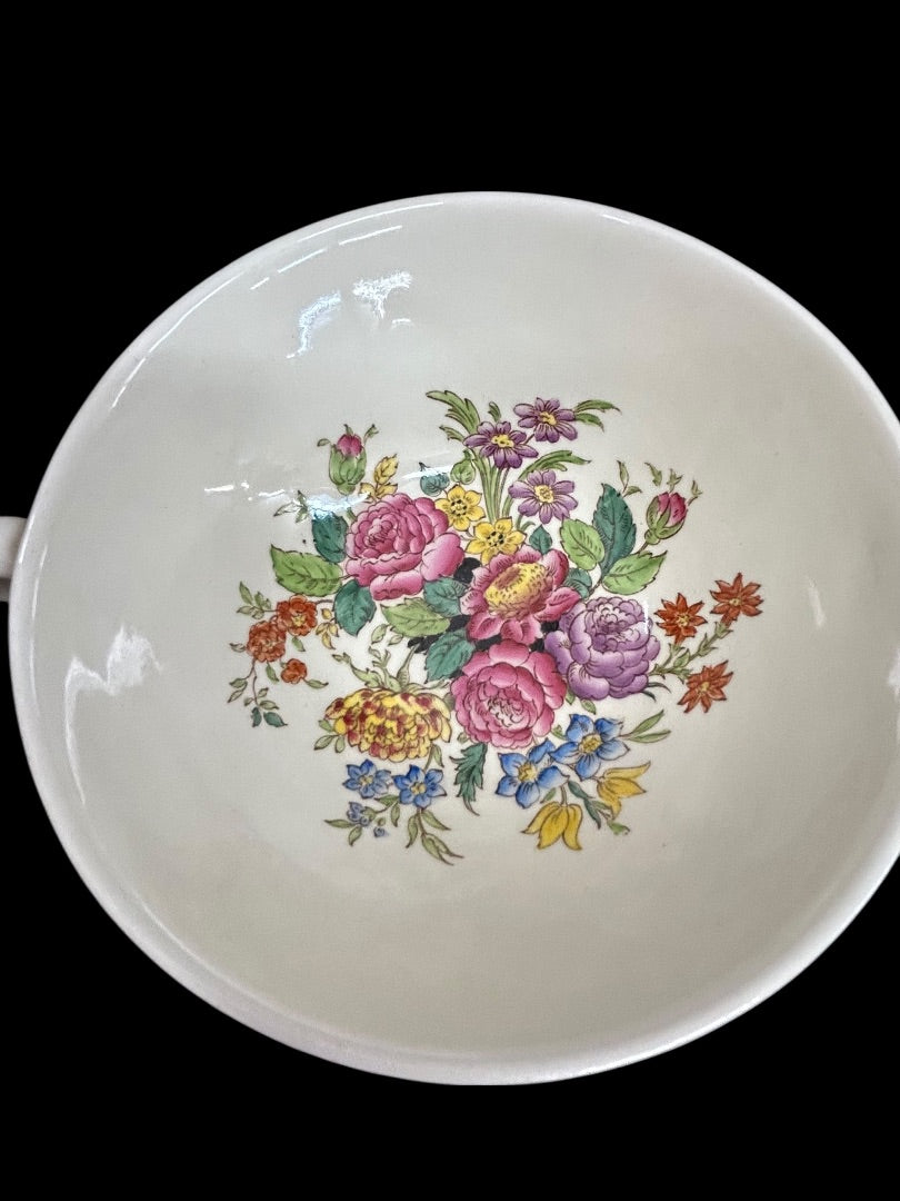 1940s Wellesley Wedgwood Ullswater China Cream Soup Bowl Double Handle