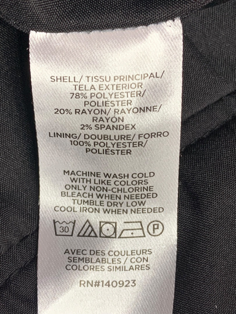 Size 2P Loft Petites Black Belted Skirt Side Zip Black Lined