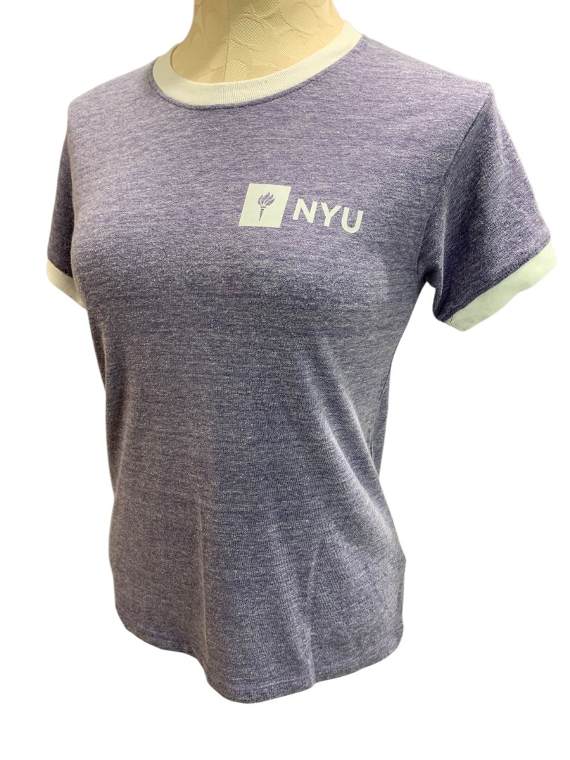 Small Original League Collegiate Outfitters NYU Womens Retro Tshirt Purple