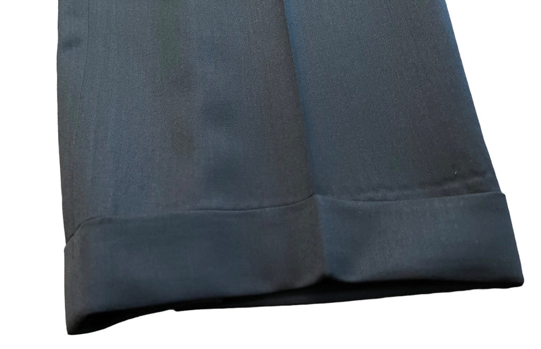 Size 40R JB Britches Nordsrom Mens Black Cuffed Pleated Winston Dress Pants Worsted Wool