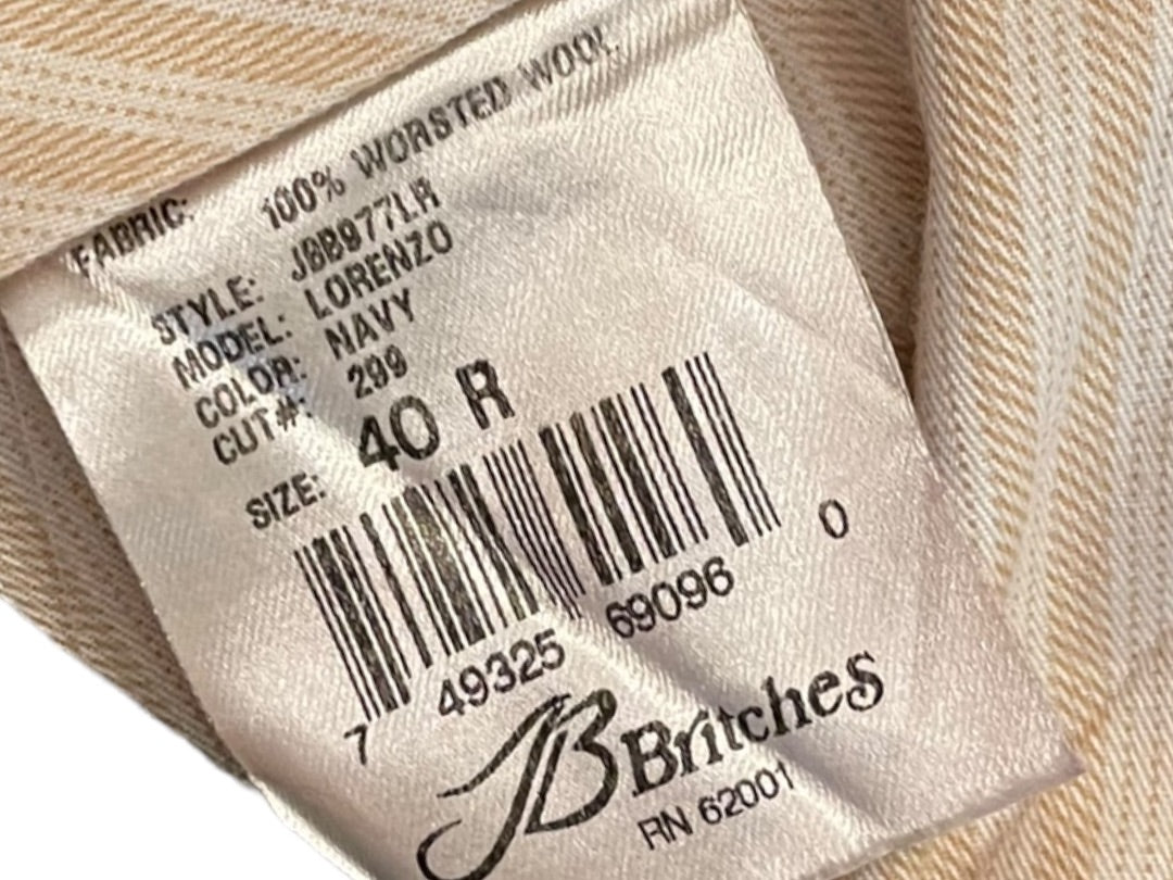 Size 40R JB Britches Nordsrom Mens Cuffed Pleated Lorenzo Charcoal Gray Dress Pants Worsted Wool