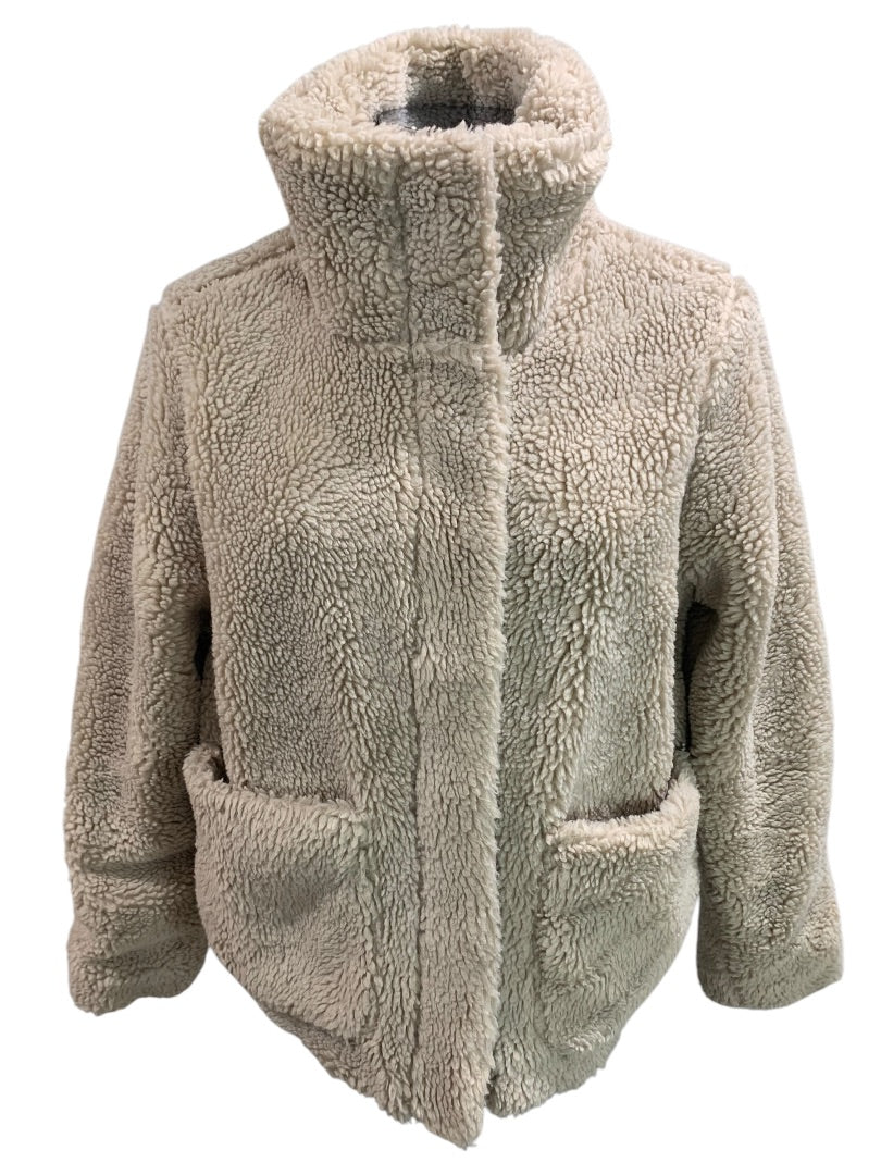 XS Old Navy Womens Tan Teddy Bear Fleece Jacket Full Zip