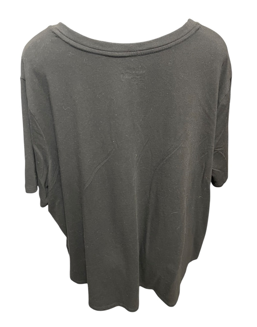 4X (28W-30W) Terra & Sky Womens Short Sleeve Black Tshirt