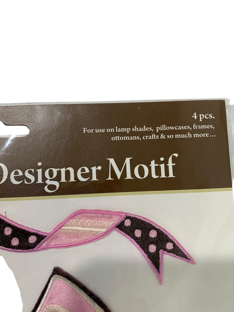 Conso Self-Adhesive Designer Motif Bows Ribbon Fabric Satin New