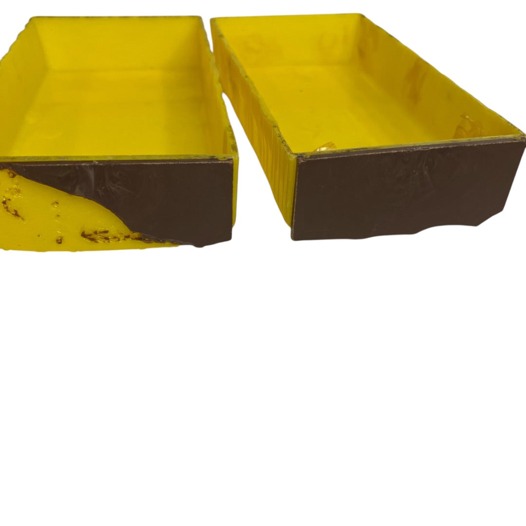 1950s Plasco Miniature Dollhouse Twin Beds Yellow 1:18 Damaged 2 Pieces