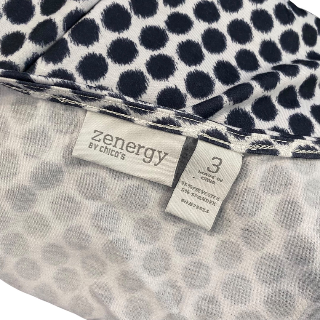 XL Zenergy by Chicos Womens Polka Dot Sequin Front Tank Top Sleeveless Shirt