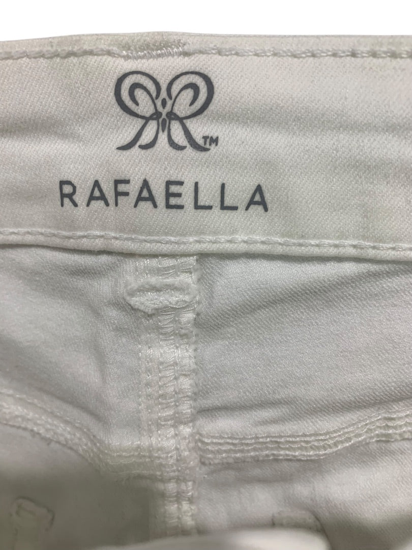 Size 4 Rafaella Womens New White Denim Jean Shorts High Rise