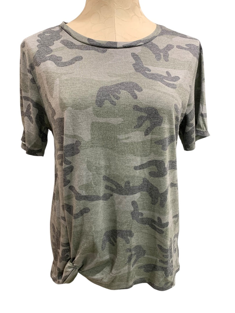 Large Always Indigo Womens Soft Distressed Camoflauge Tshirt Camo