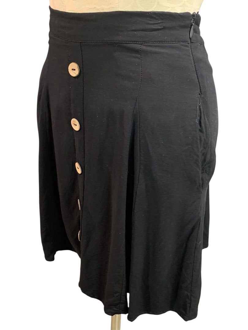 XS ModCloth Skirt Side Zip Black Pockets Lightweight Rayon