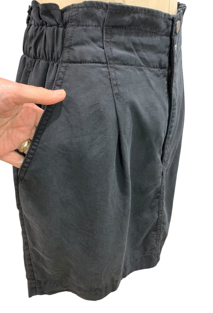 Size 4P Loft Petites Black Soft Skirt Pockets Elastic Waist Snap Zip