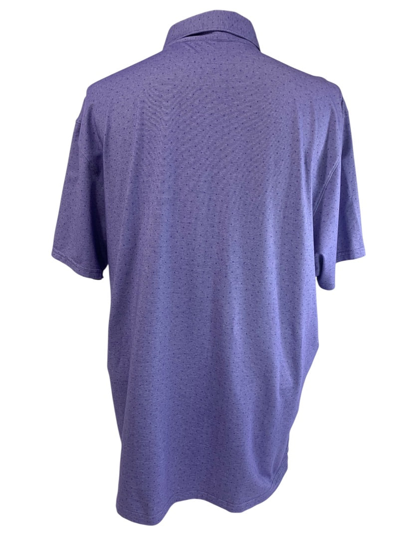 XXL Zachary Prell Mens Golf Polo Shirt Micro Print Purple Short Sleeve