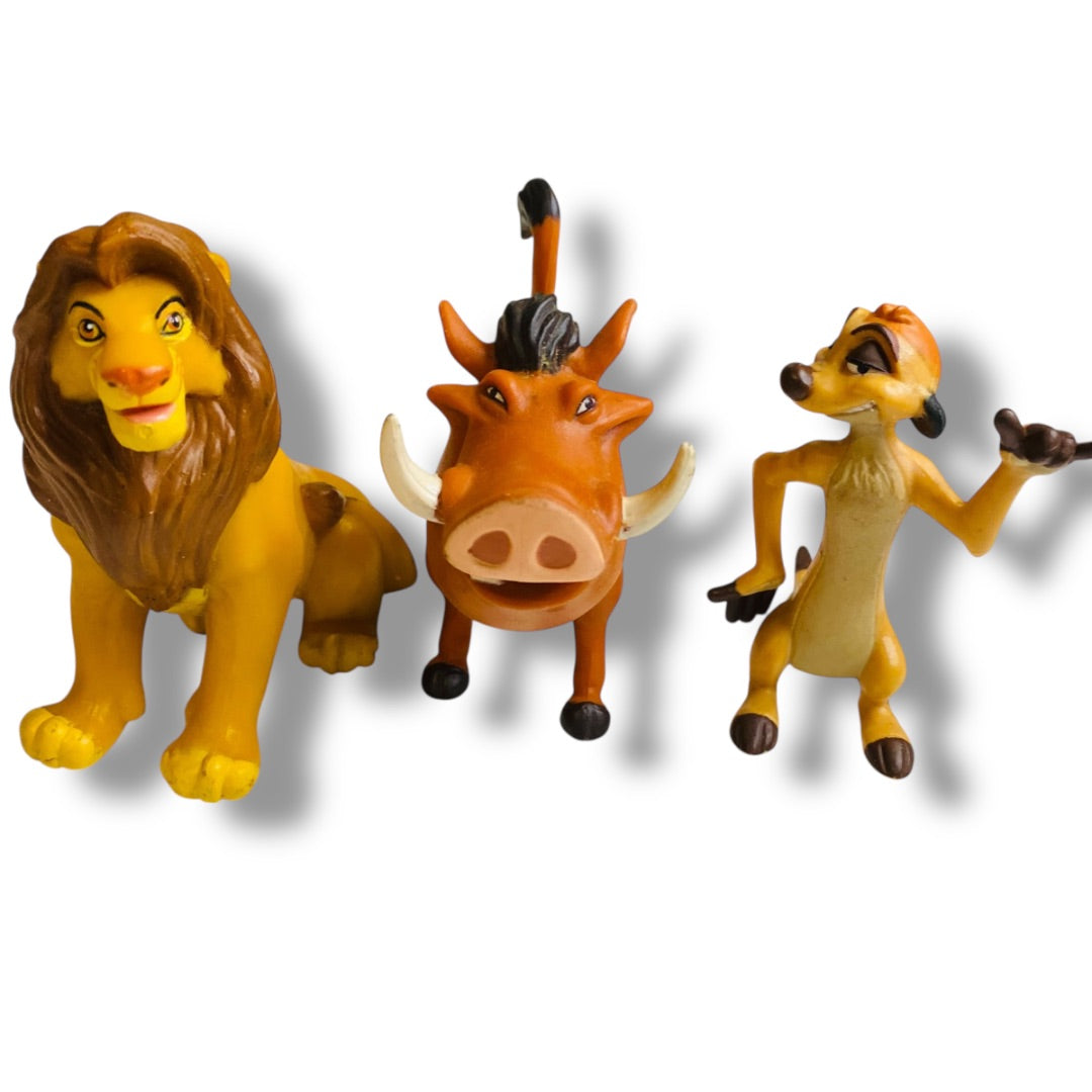 Disney Lion King Collectible Figures Simba Pumbaa Timon Lot of 3