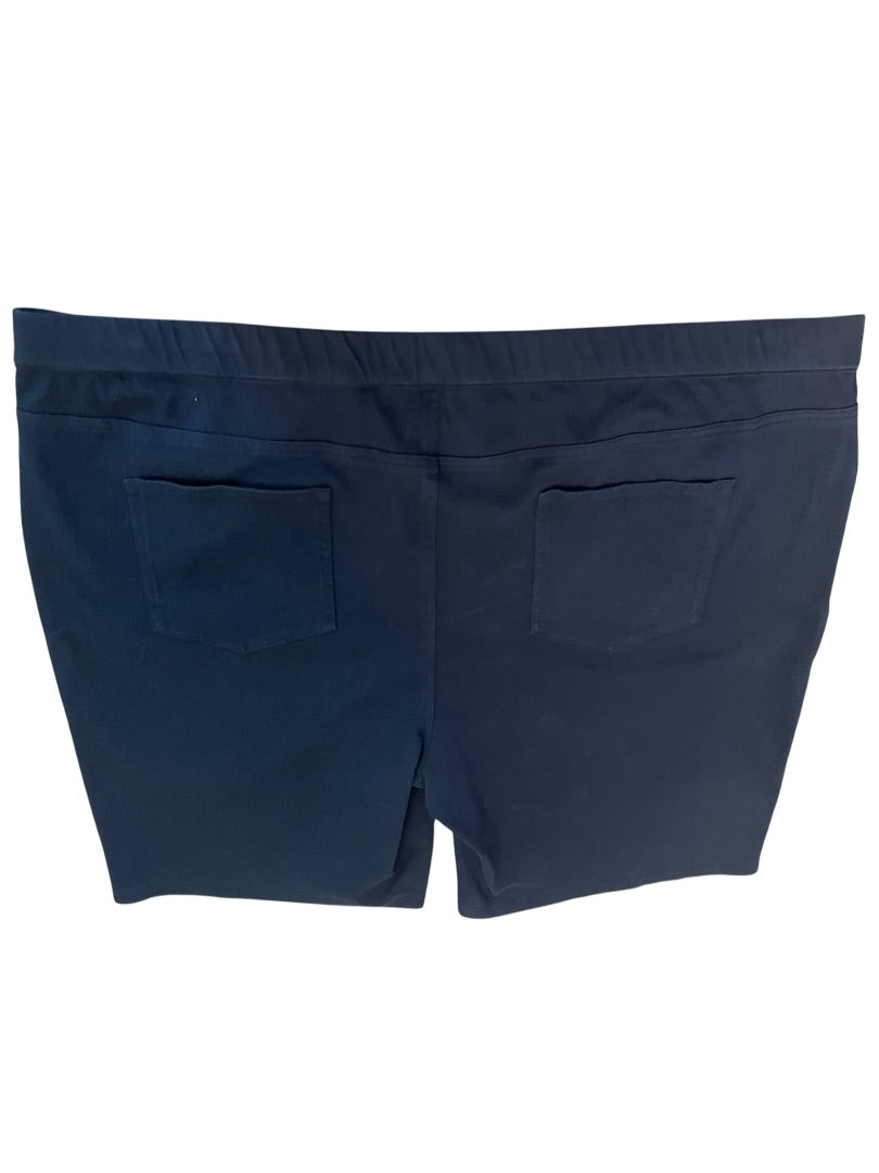 Size 30W Isaac Mizrahi Live! Womens Stretch Pull On Denim Shorts Pockets Black