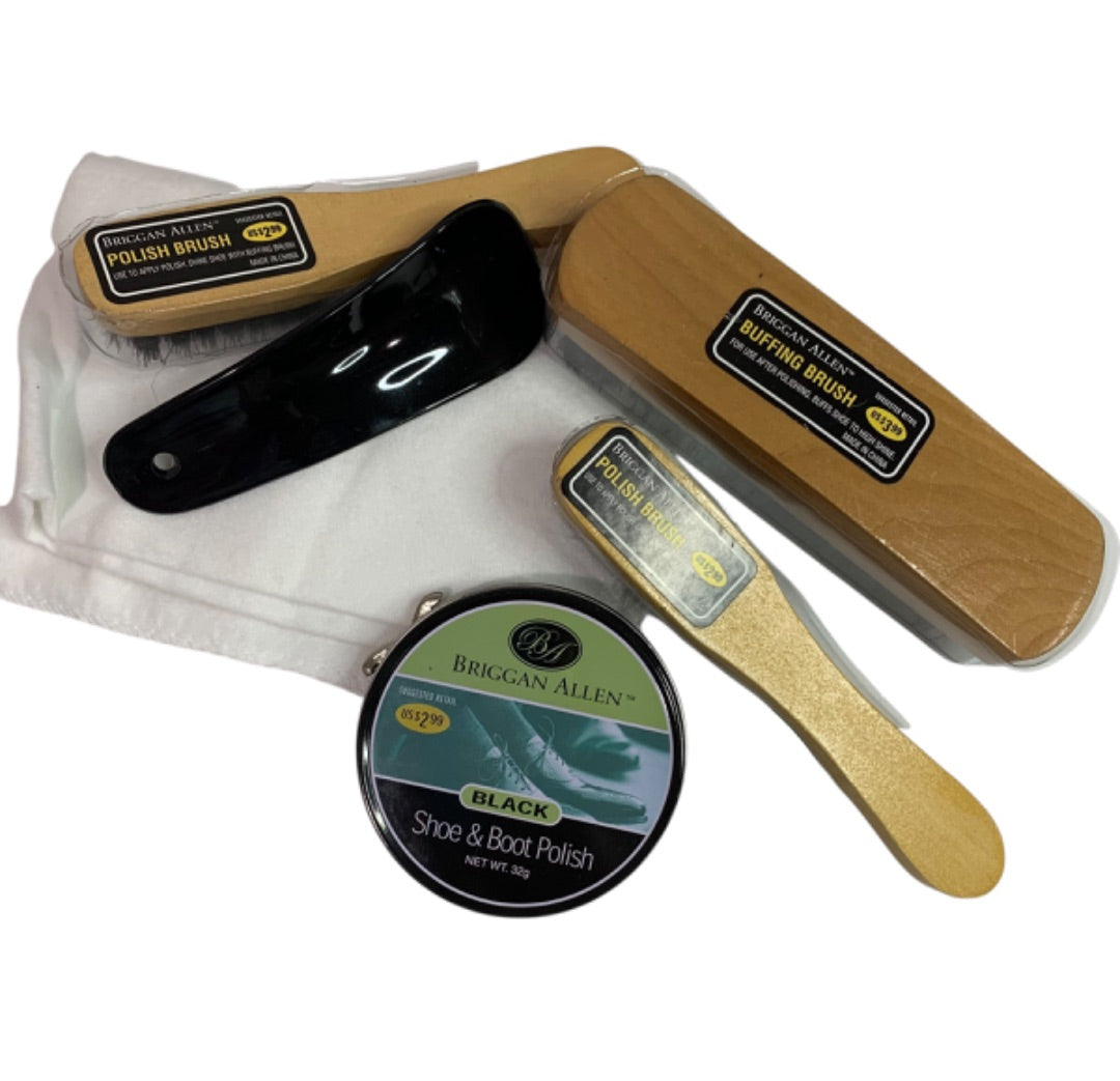 Briggan Allen Shoe Polish Shine Travel Kit Zip Around