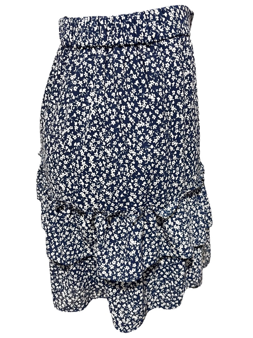 XXS J. Crew Tiered Ruffled Lined Floral Mini Skirt AY478