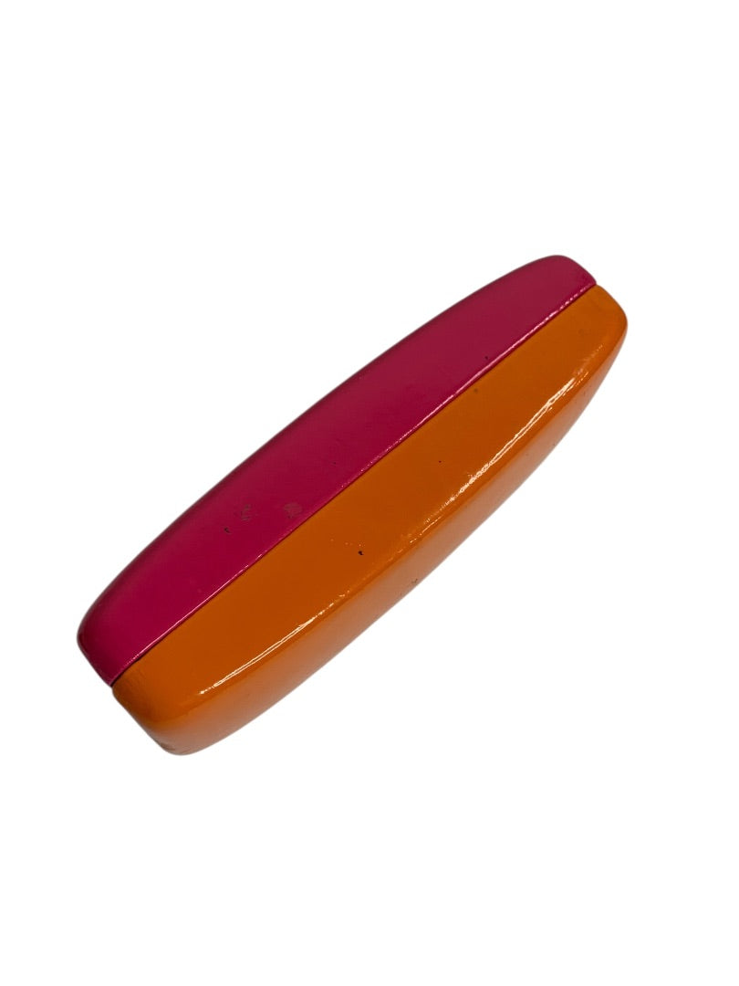 Kate Spade Clamshell Eyeglass Case and Cleaning Cloth Orange Pink