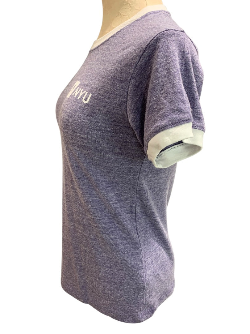 Small Original League Collegiate Outfitters NYU Womens Retro Tshirt Purple