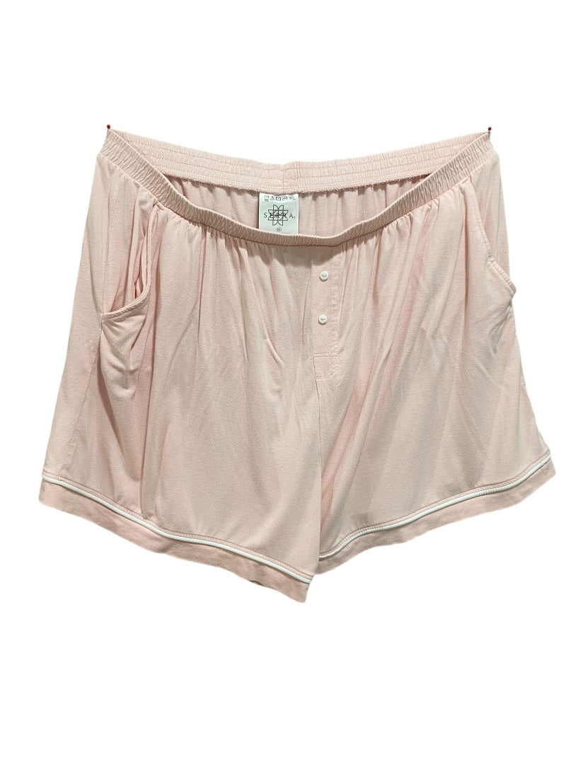 Large Serra Womens Pink 2 Piece Cooling Pajamas Shorts Tshirt Pockets