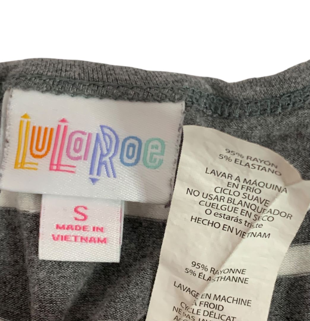 Size Small LulaRoe Womens Gray White Irma Tunic Hi Lo Tshirt