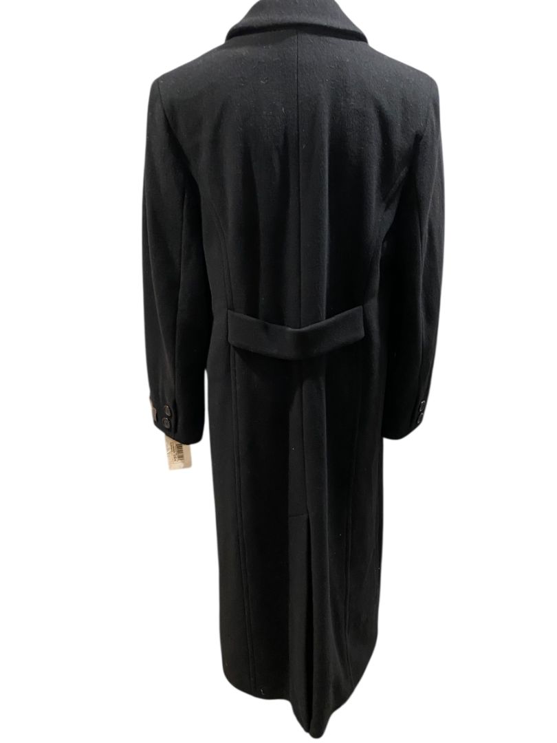 Size 14 Larry Levine Womens New Lambswool Cashmere Dress Coat Black Vintage