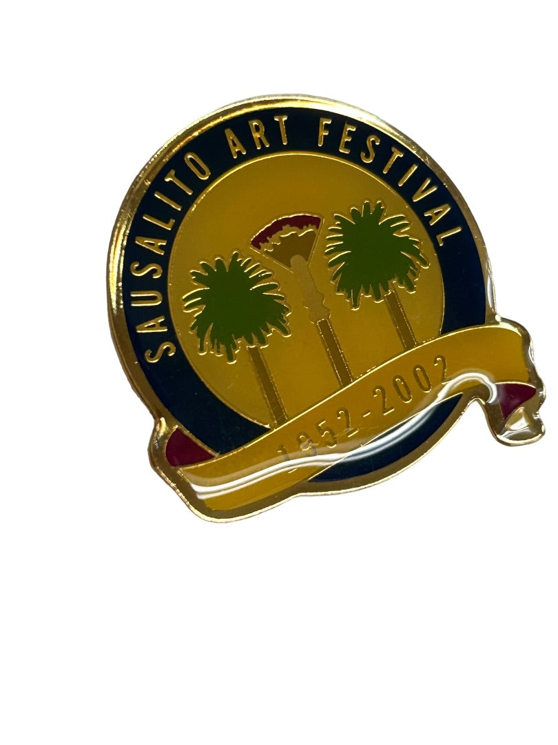 Resin Lapel Pin Sausalit Art Festival 1952-2002 1.25" Diameter