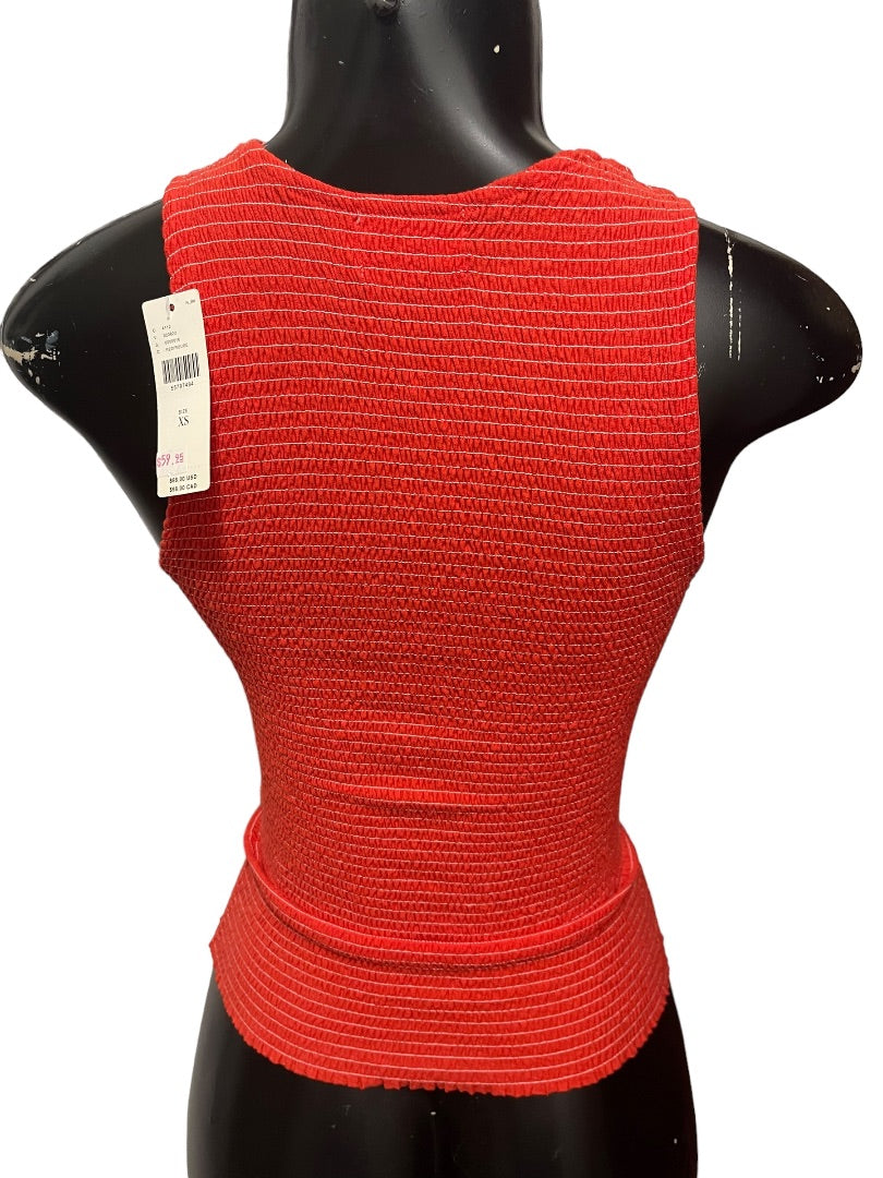XS Nation Anthropologie Smocked Sleeveless Womens Top New Christine Tank