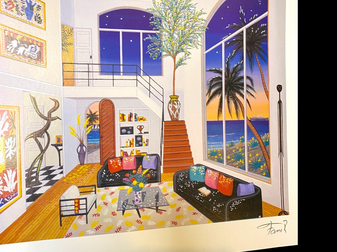 Fanch Francios Ledan Interior with Three Matisse Seriolithograph & COA Numbered 1999