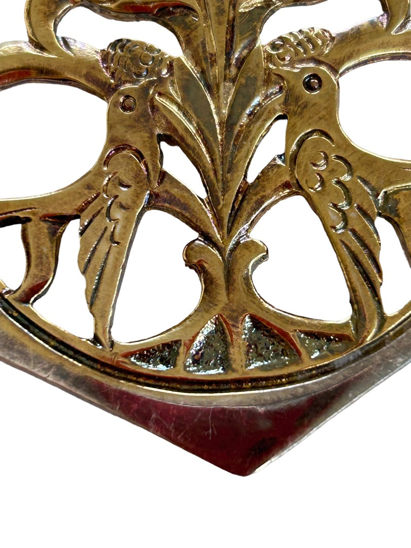 Vintage Reed & Barton 12 Days Of Christmas Ornament Silver Gold #4 Colly Birds 2.25"