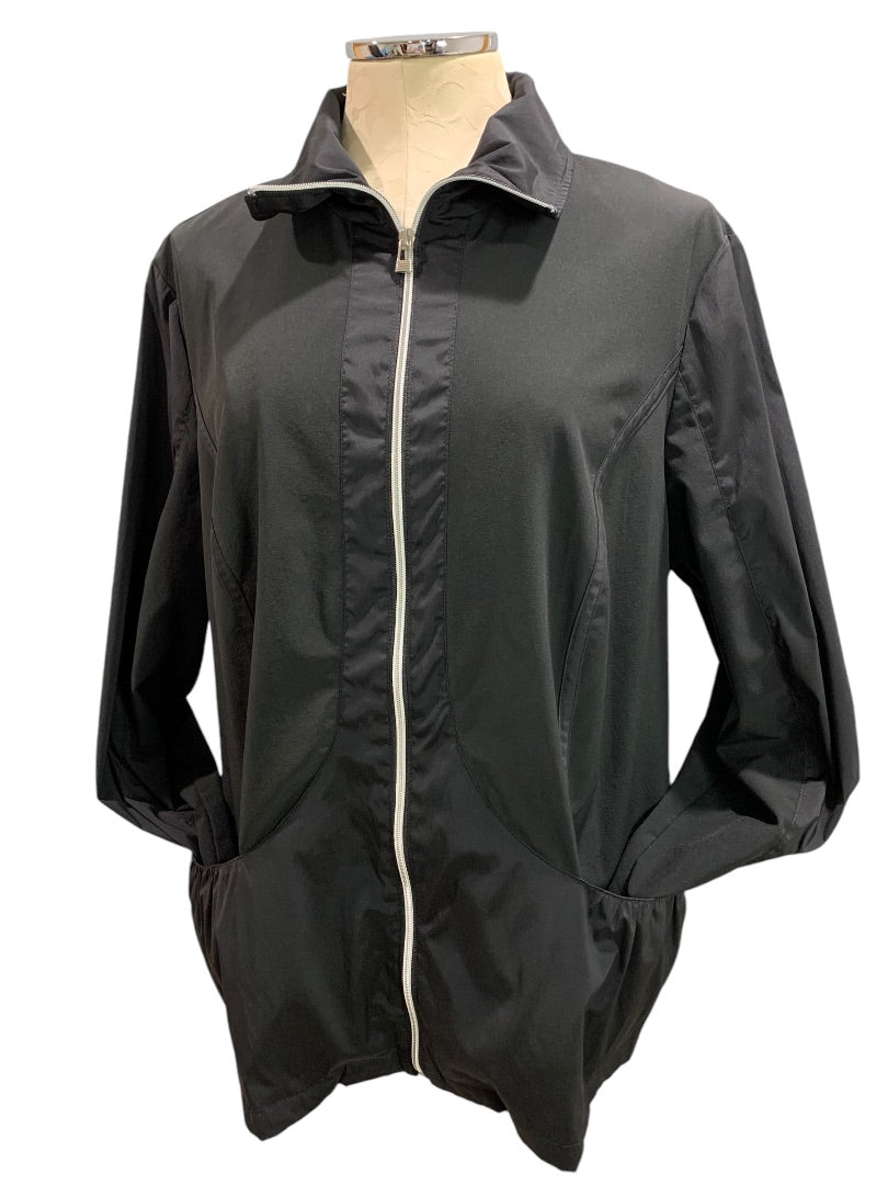 Large (Size 16) Chicos Zenergy Full Zip Track Jacket Black