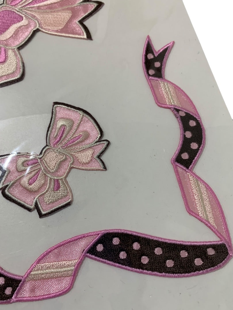 Conso Self-Adhesive Designer Motif Bows Ribbon Fabric Satin New
