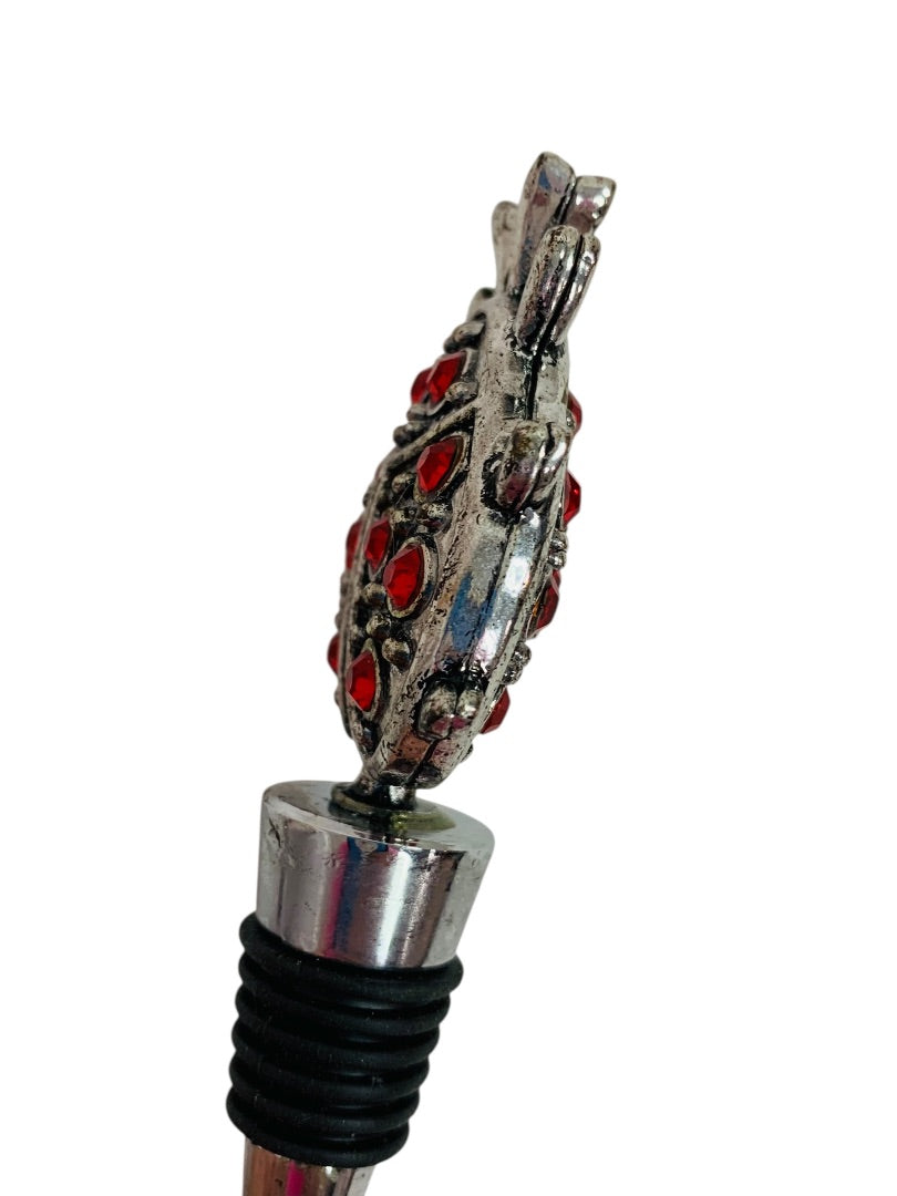 Metal Bottle Stopper 4.75 Inch Lady Bug Ladybug Top Rubber Gasket