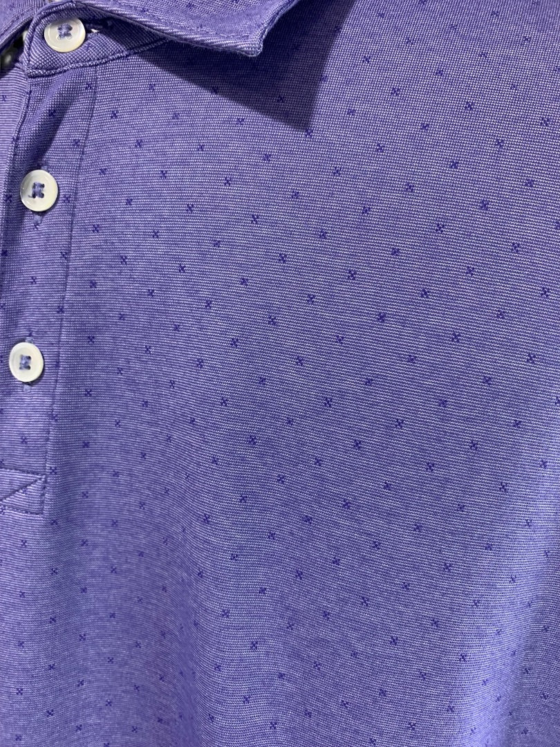XXL Zachary Prell Mens Golf Polo Shirt Micro Print Purple Short Sleeve