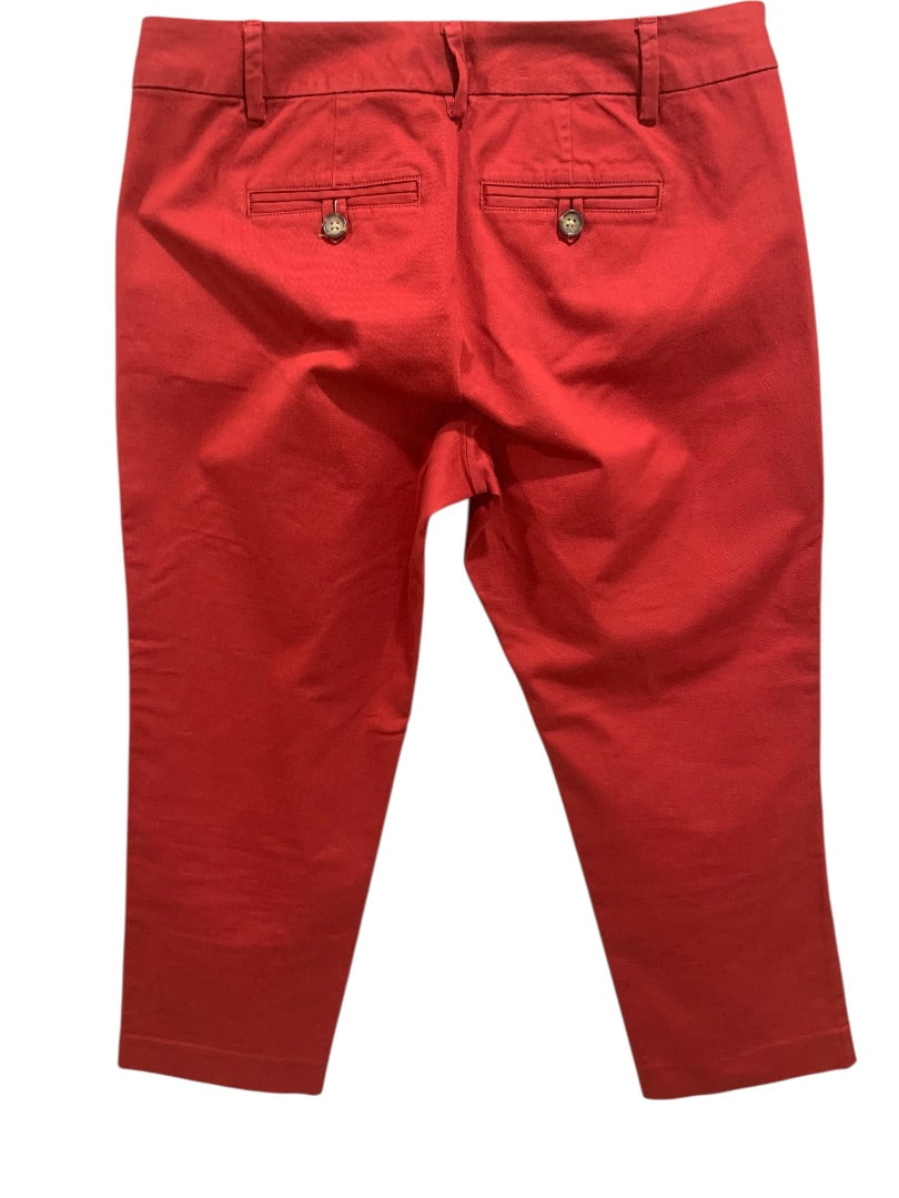 Size 0 Banana Republic Womens Barn Red Crop Capri Pants Stretch Chino
