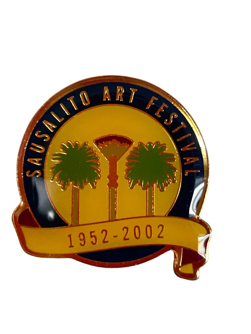 Resin Lapel Pin Sausalit Art Festival 1952-2002 1.25" Diameter
