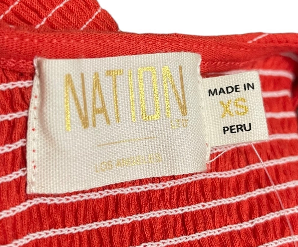 XS Nation Anthropologie Smocked Sleeveless Womens Top New Christine Tank