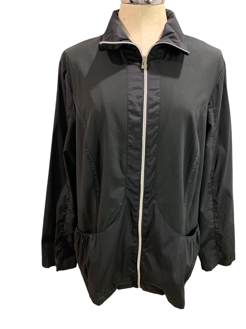 Large (Size 16) Chicos Zenergy Full Zip Track Jacket Black