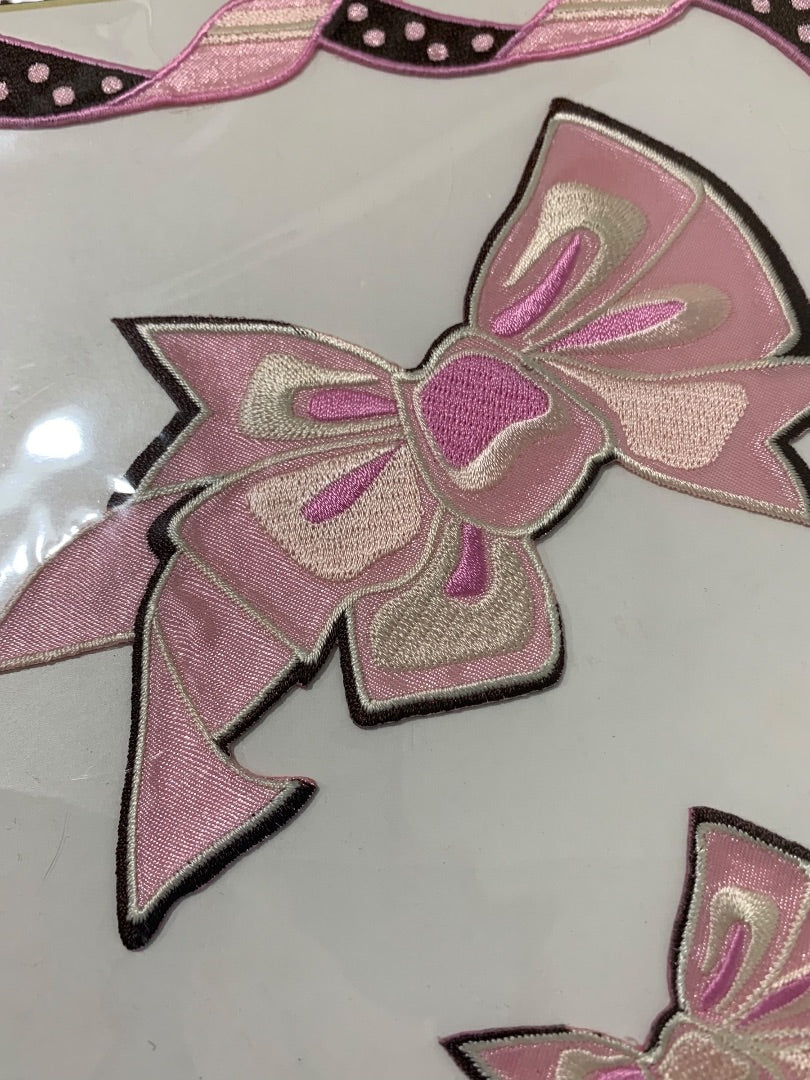 Conso Self-Adhesive Designer Motif Bows Ribbon Fabric Satin New